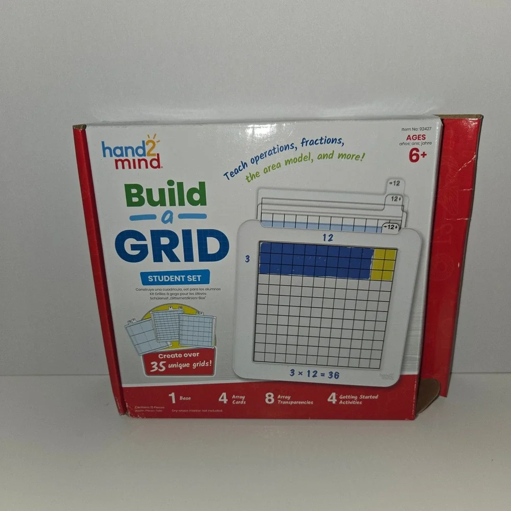 Hand2Mind Build-a-Grid Student Set Math Operations Fractions Area Model - Picture 1 of 8